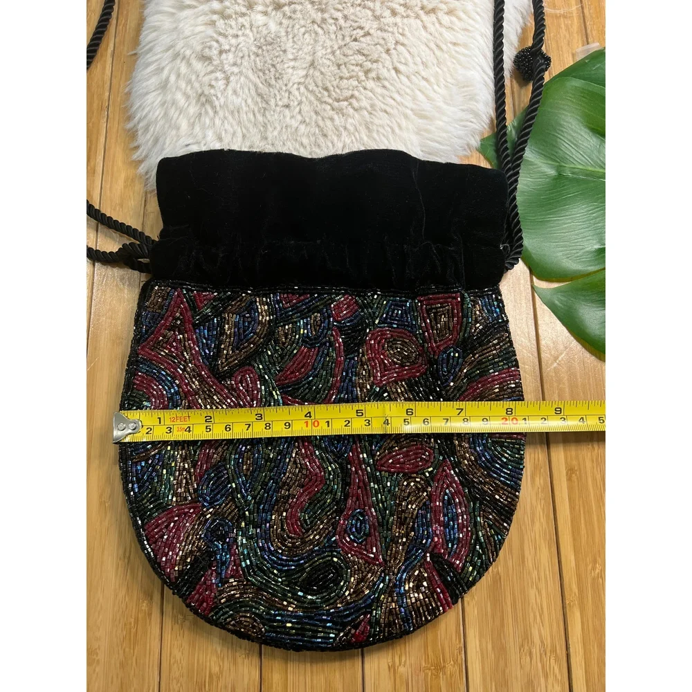 Drawstring beaded Handbags Bags & Pouch velvet exterior & Satin Interior.